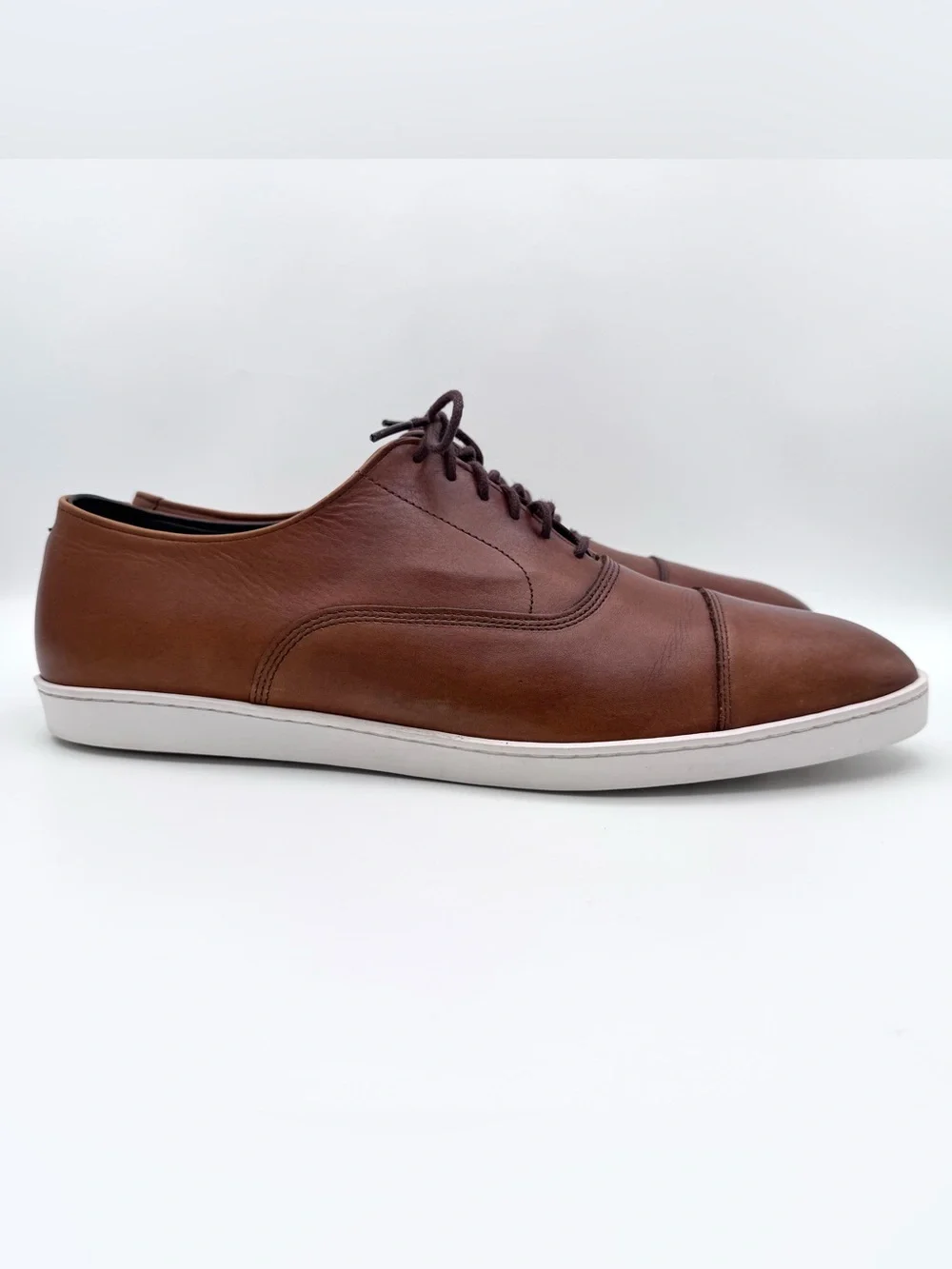 Allen Edmonds Park Avenue Brown Leather Cap Toe Hybrid Dress Shoes Sneakers 11 D